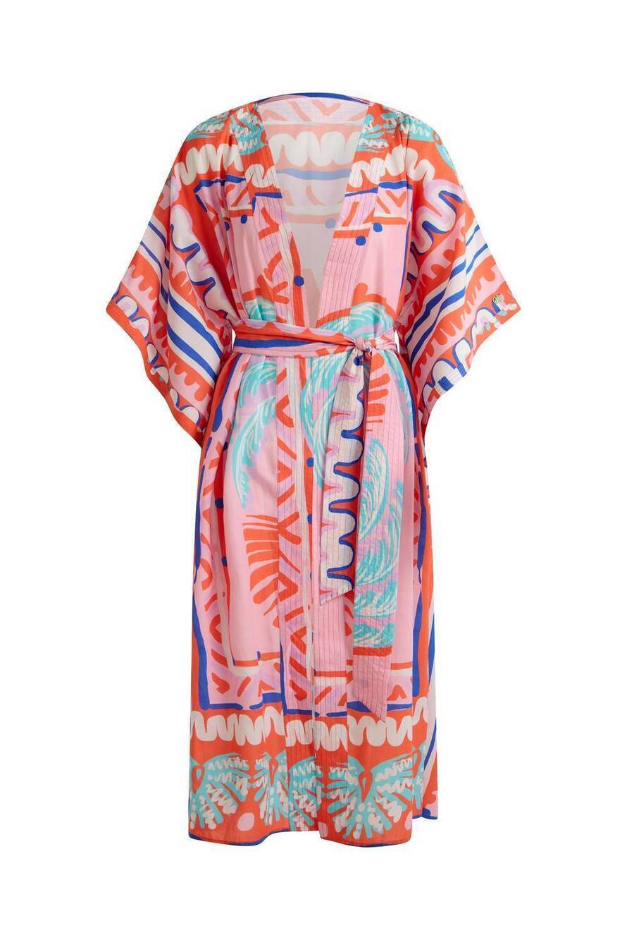 NEW BAYE LONDON women's relaxed fit beach robe in pink palm